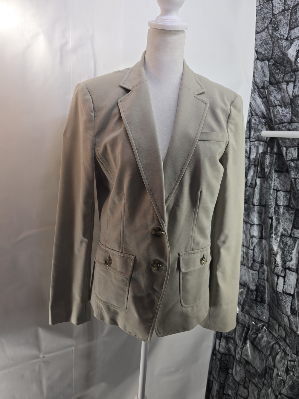 Banana Republic Beige Tailored Two-Button Blazer